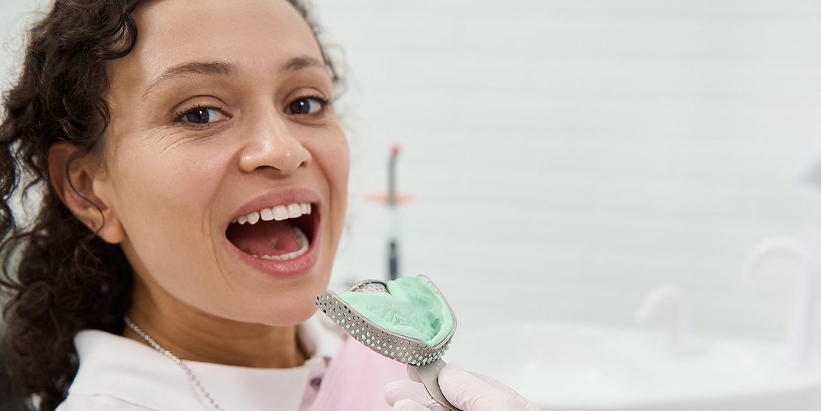 patient recieving a tooth mold